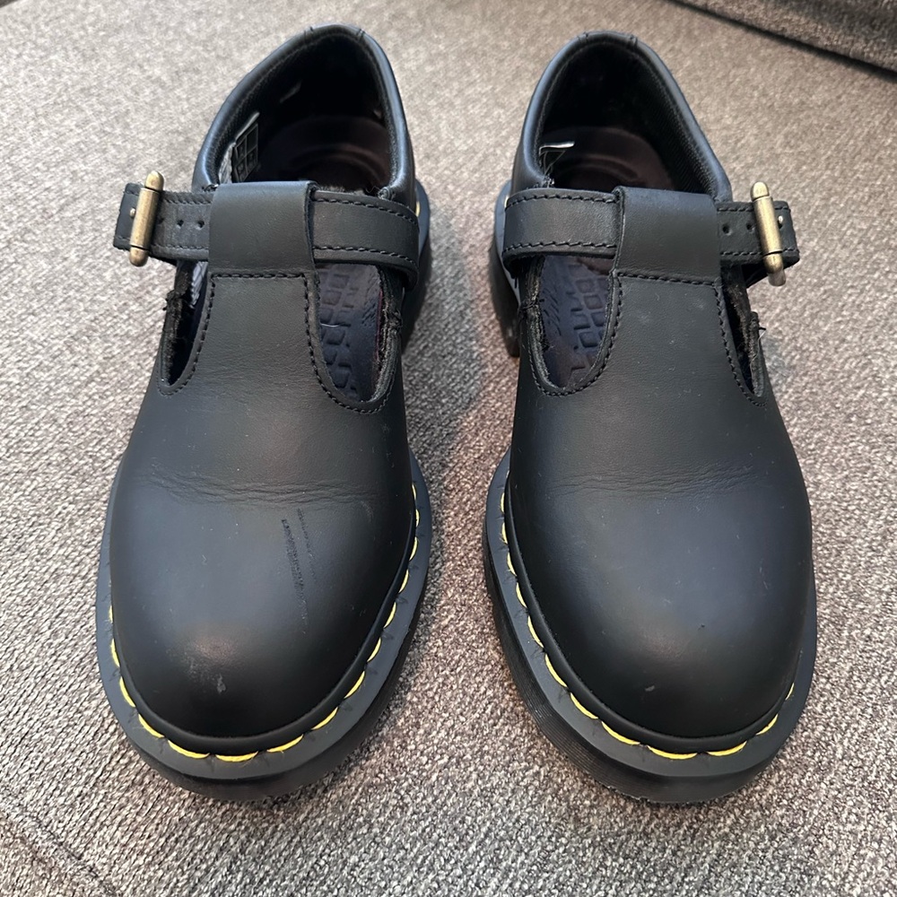 Dr. Martens Black Dress Shoes with Brass Buckle